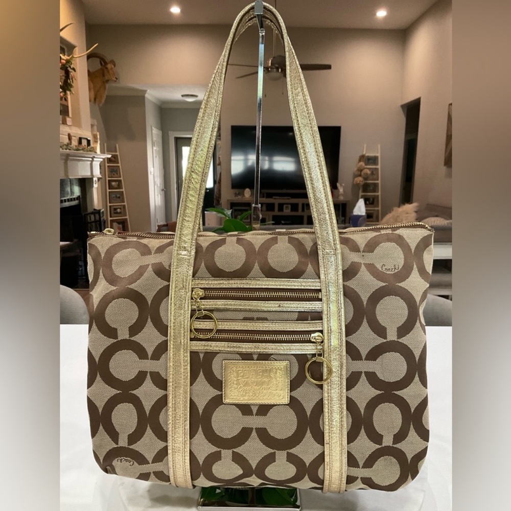 Coach Poppy Op Art Tote / Shoulder bag #13826